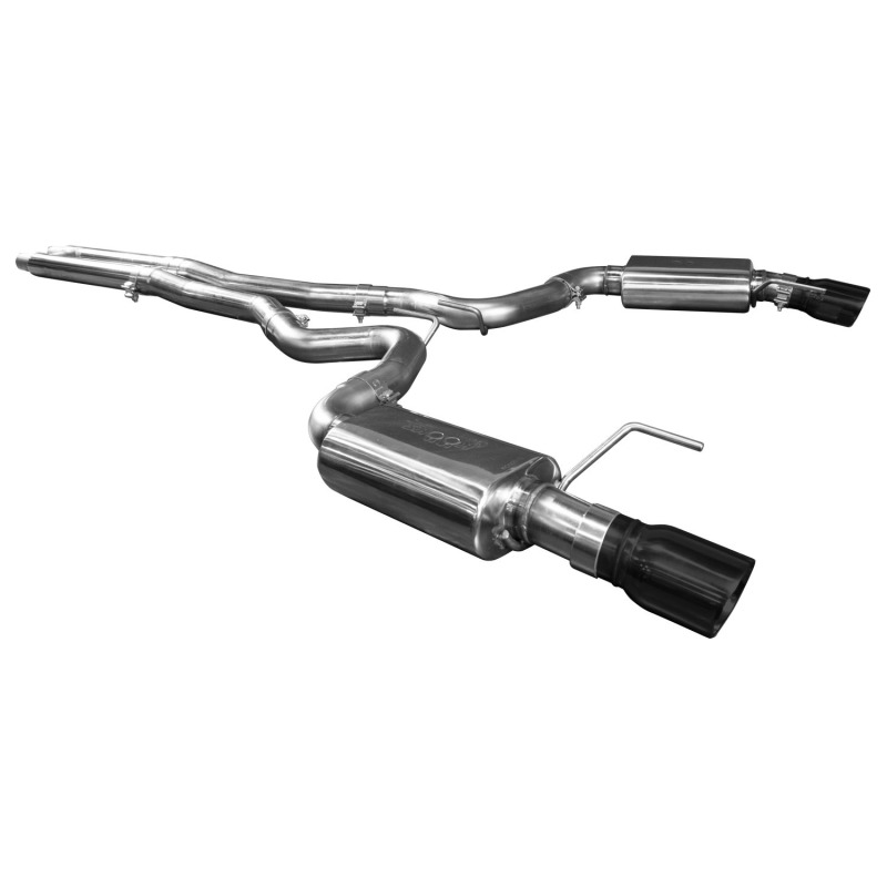 Ford Mustang Performance Exhaust - Kooks Headers - Cat Back with H-Pipe and 4in Slash Cut Black Tips - Black - `15-`17